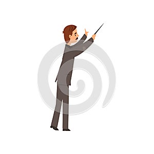 Music orchestra conductor vector Illustration on a white background