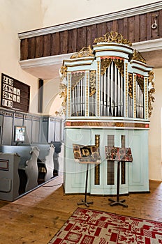 Music organ in Cisnadie church, Romania.