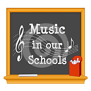 Music in Our Schools Blackboard, Red Box of Chalk