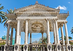 Music palette on Castelnuovo square, near Politeama Garibaldi theatre, used for outdoor concerts in Palermo, Italy photo