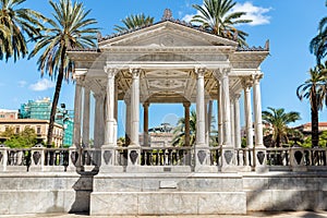 Music palette on Castelnuovo square, near Politeama Garibaldi theatre, used for outdoor concerts in Palermo, Italy photo