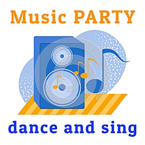 Music Party Advertisement and Invitation Poster