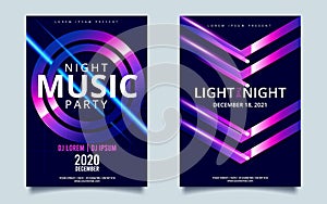 music party flyer poster invitation template design. Vector illustration