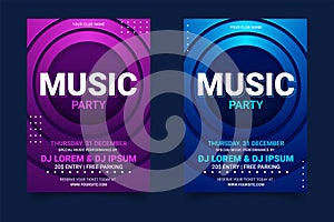 Music party poster template collection