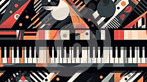 Music Pattern. Guitar. Piano Pattern. Piano Keyboard. Piano Keyboard Pattern.