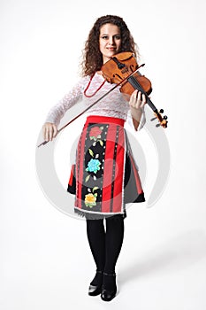 Music performer with violin