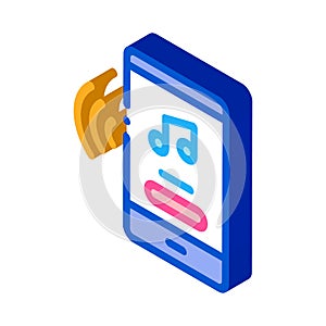 Music Phone App Isometric Icon Vector Illustration