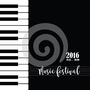 Music piano festival poster template.