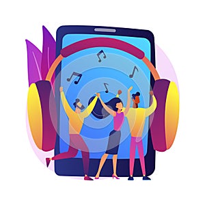 Music playback abstract concept vector illustration.
