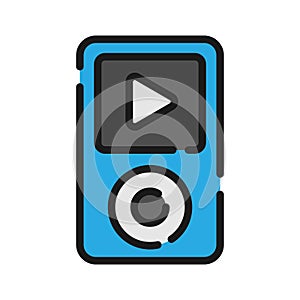 Music player device icon, vector illustration