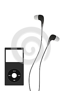 Music player with earbuds