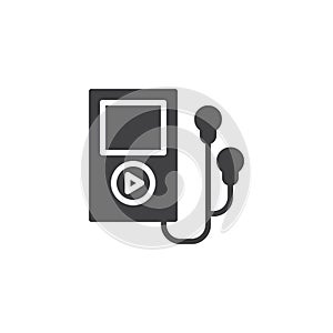 Music player with earphones vector icon