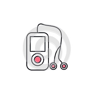 music player icon. Element of web icon with one color for mobile concept and web apps. Thin line music player icon can be used for