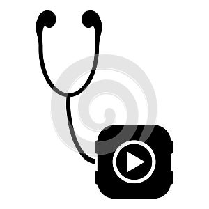 Music player icon, simple style