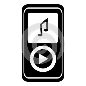 Music player icon, simple style