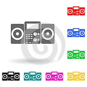 music player multi color style icon. Simple glyph, flat vector of electro icons for ui and ux, website or mobile application