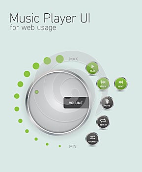 Music player user interface for web usage