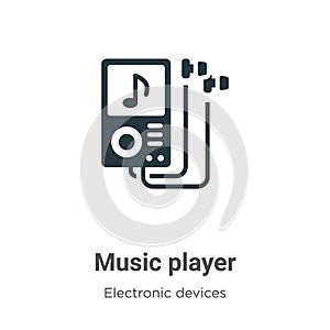 Music player vector icon on white background. Flat vector music player icon symbol sign from modern electronic devices collection