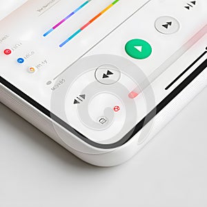 Music Playing on Smartphone Isolated on White Background for Technology and Entertainment