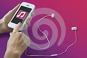 Music Playlist Song Internet Smartphone Leisure Concept