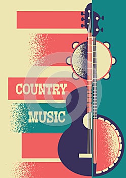 Music poster background with musical instruments and decoration