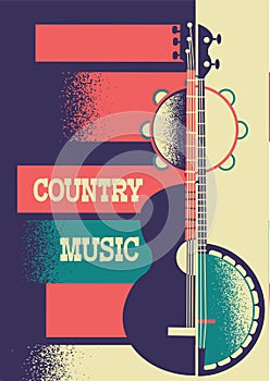 Music poster background with musical instruments and decoration