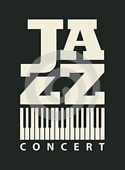 Music poster for a jazz concert with piano keys