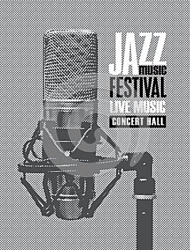 Music poster for a jazz festival with a microphone