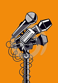 Music poster with microphones.