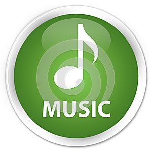 Music premium soft green round button