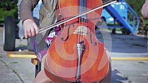 Music professional cello player solo performance