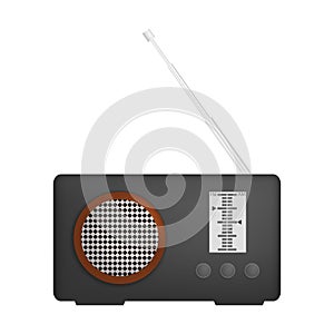 Music radio icon, realistic style
