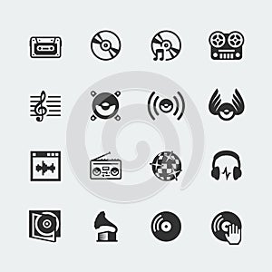 Music related vector icons