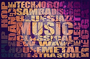 Music relative words cloud