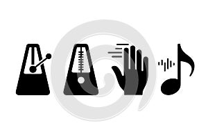 Music Rhythm Elements Including Metronome Hand Gestures Note