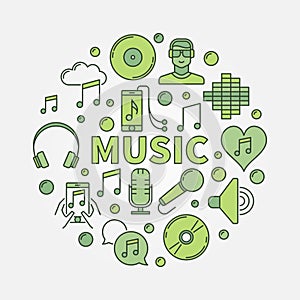 Music round illustration