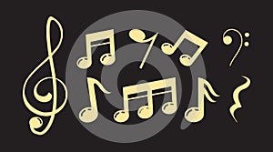 Music scale logo design. music note sign or symbol. musical scale icons. illustration element vector