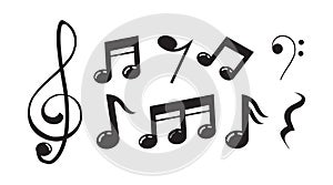 Music scale logo design. music note sign or symbol. musical scale icons. illustration element vector