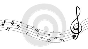 Music scale logo design. music note sign or symbol. musical scale icons. illustration element vector