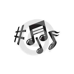 Music scale logo design. music note sign or symbol. musical scale icons. illustration element vector