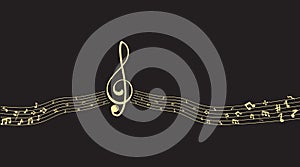 Music scale logo design. music note sign or symbol. musical scale icons. illustration element vector