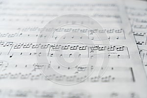 Music score in black and white