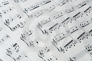 Music score in black and white