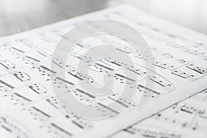 Music score in black and white