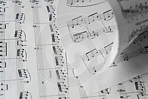 Music score in black and white