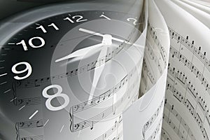 Music Score and Clock