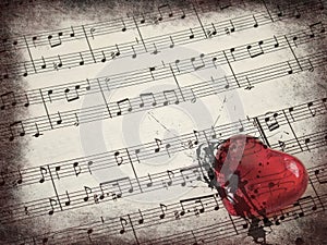 Music score & heart