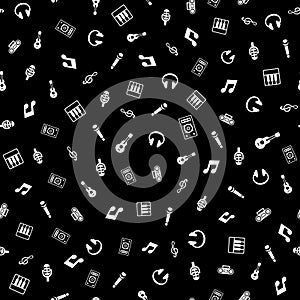 Music Seamless Pattern Background. Vector texture illustration.
