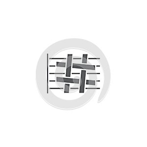 Music sharp vector icon symbol isolated on white background