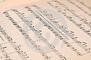 Music sheet page - art background